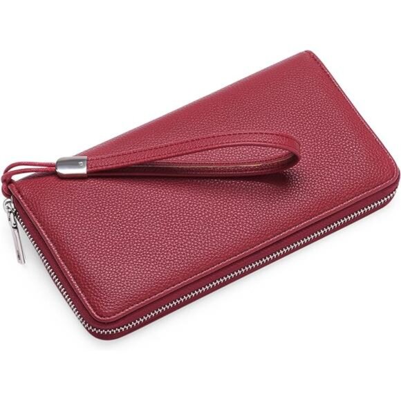 New Womens Wallet RFID Blocking Leather Zip Around Wallet Large Capacity - Picture 6 of 6